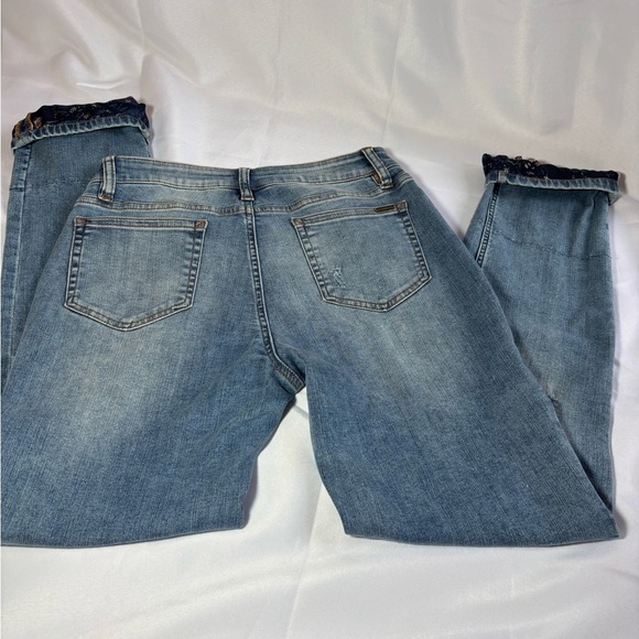 MATILDA JANE Just Imagine Taylor Straight Leg Floral Cuff Jean Size 8 - Picture 7 of 14